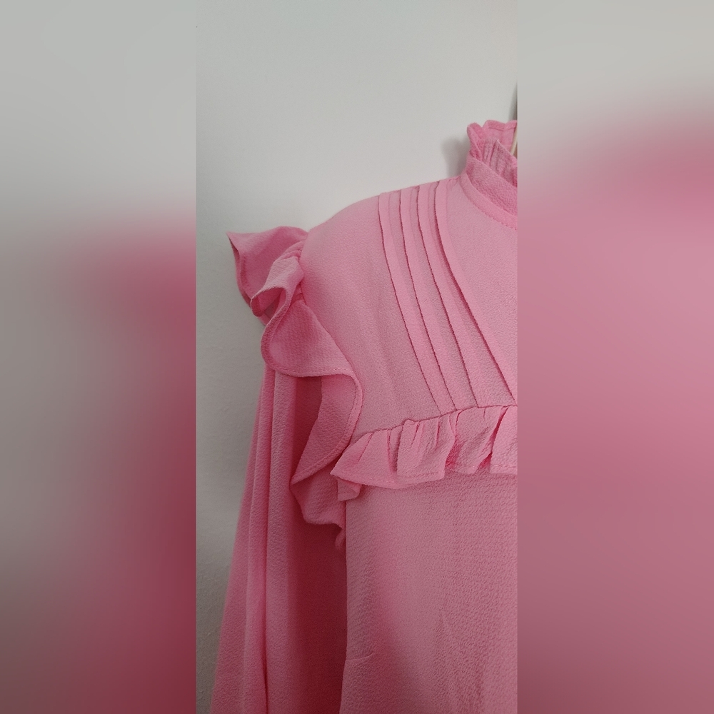 CeCe Pink Ruffled Blouse - Picture 3 of 6